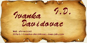 Ivanka Davidovac vizit kartica